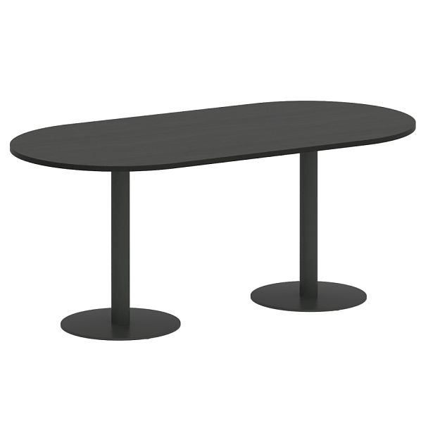 Home Office Стол овальный VR.SP-5-180.1 Суар тёмный/Антрацит металл 1800*900*750 - Вид 1