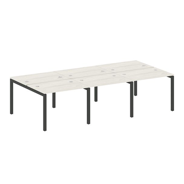 Metal System Quattro Р. ст. на 6 раб. места на П-образном м/к 50БП.СМ-6.1 Дуб наварра/Антрацит металл 3000*1475*750 - Вид 1