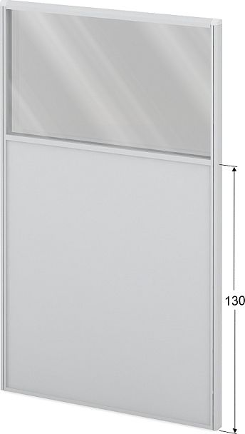 Модуль комбинированный "Мобильные офисные перегородки «Логика»"  ПК-ЛГ-МДК200х120/130С/Д-В1-301 серый - Вид 1