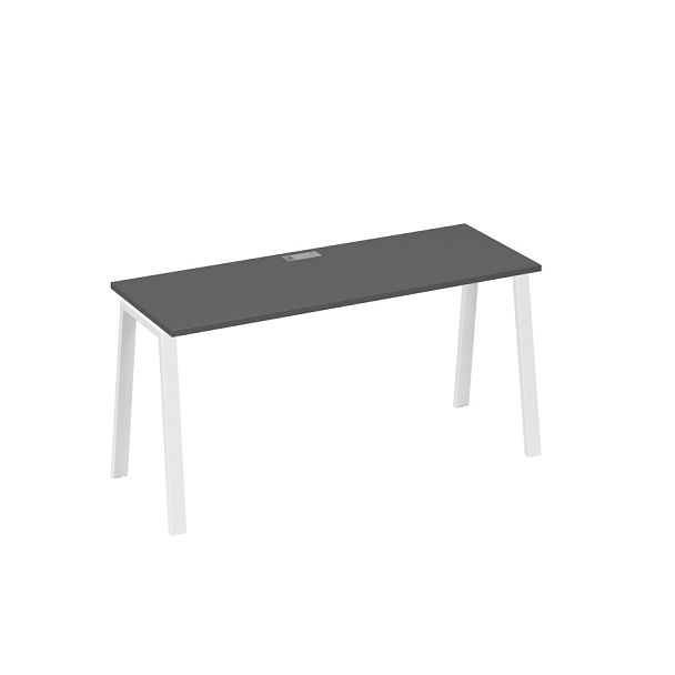Стол письменный на металлокаркасе TRE A4 А4 Б3 005 БП антрацит премиум / металлокаркас белый - Вид 1