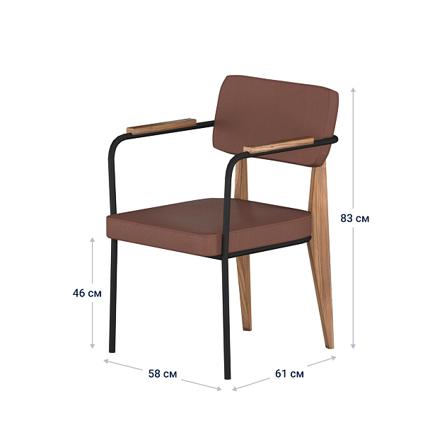 Стул Mix, коричневый кожзам - Вид 9