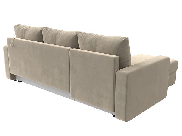 Диван угловой Ливерпуль Лайт левый угол Микровельвет бежевый - Вид 6