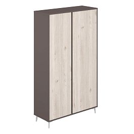 Шкаф высокий комбинированый 1166х450х2000 / корпус: вольфрам; фасады: дуб тоскана Сирио / Sirio - Фото предпросмотра