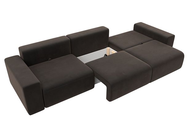 Диван прямой Лига-036 Классик Лонг Велюр коричневый - Вид 8