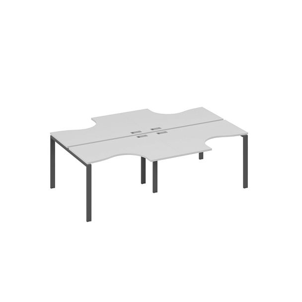 Рабочая станция UNO столы (4х120) Классика A4 А4 Б1 180-2 БП серый / металлокаркас антрацит - Вид 1
