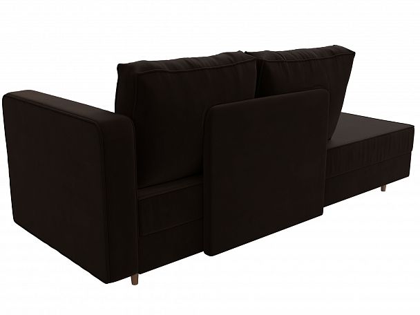 Кушетка Прайм правый (полностью микровельвет коричневый) - Вид 7