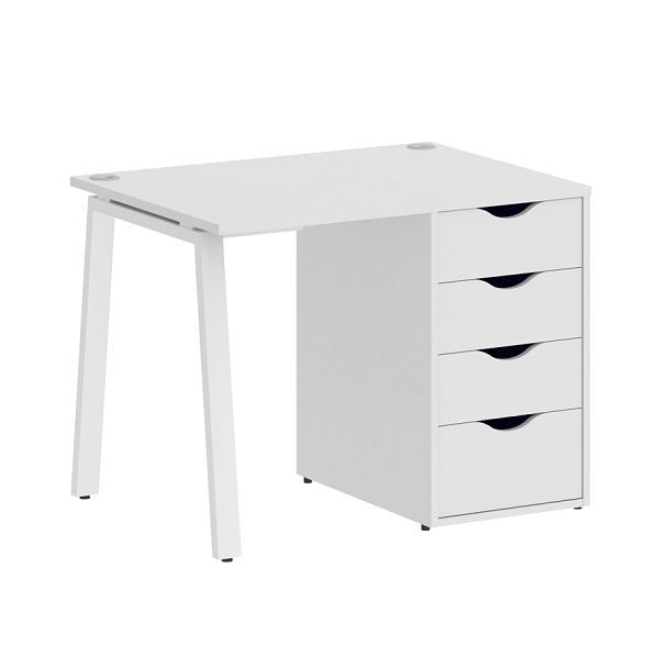 Home Office Стол письменный VR.SP-3-98.4.A Белый/Белый металл 980*720*750 - Вид 1