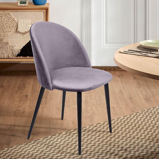 Стул Thomas, бархат светло-серый 26 - Вид 10