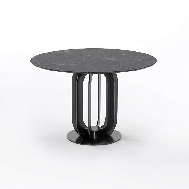 Стол круглый Castro 120, керамика матовая, черная - Вид 1