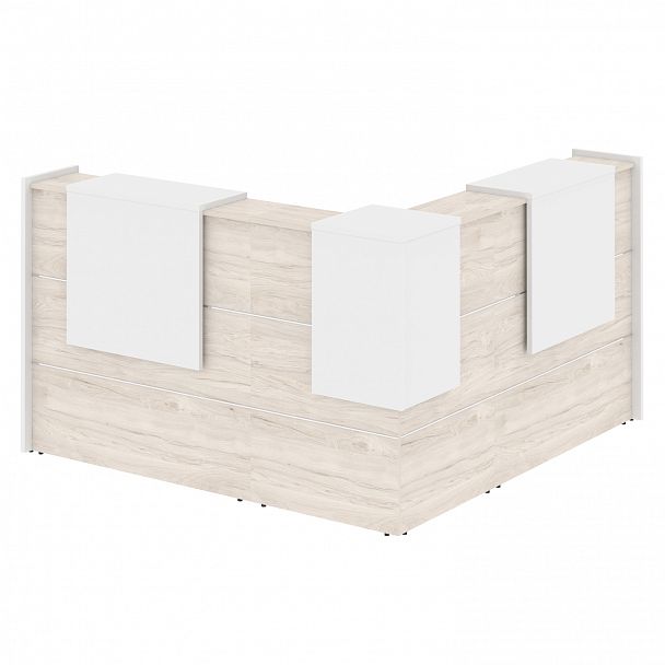 Ресепшн Г-образный "Onix" O.R-K-24 денвер светлый/белый - Вид 2