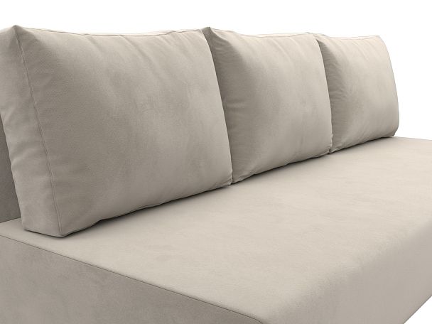 Диван прямой Лига-033 Микровельвет бежевый - Вид 4