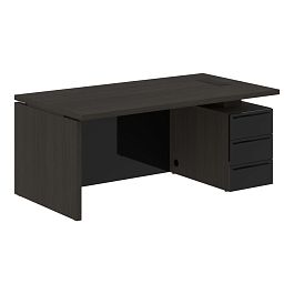 Стол письменный СП-064-25-25(R) Дуб Мореный/Черный глянец 1800х900х750 KANON - Фото предпросмотра