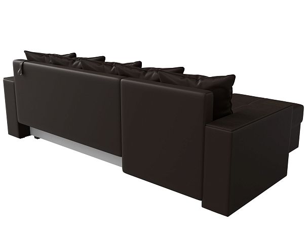 Диван угловой Дубай Лайт угол левый (полностью экокожа коричневая) - Вид 6