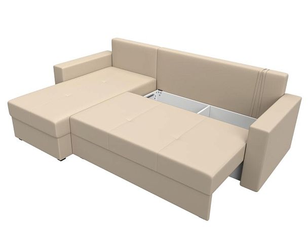 Диван угловой Верона Лайт угол левый (полностью экокожа бежевая) - Вид 7