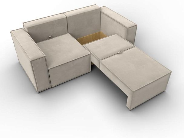 Диван прямой Куба мини Микровельвет бежевый - Вид 7