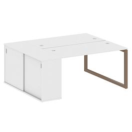 Metal System Quattro Р. ст. с шкафом-купе на О-образном м/к 50БО.РС-СШК-1.3 Т Белый/Мокко металл 1810*1475*750 - Фото предпросмотра