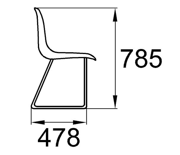 Стул Vicenza (пруток), каркас Хром, красный, РП+ИК, стопируемый - Вид 8