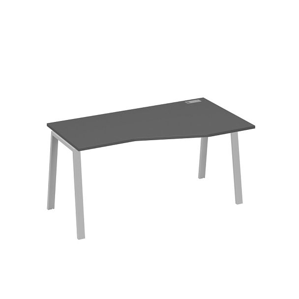 Стол эргономичный правый "Техно" на металлокаркасе TRE A4 А4 Б3 066 БП антрацит премиум / металлокаркас серый - Вид 1