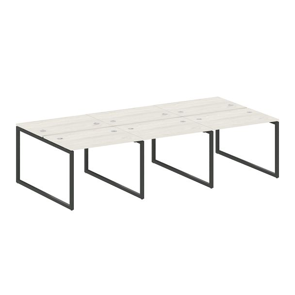 Metal System Quattro Р. ст. на 6 раб. места на О-образном м/к 40БО.СМ-6.1 Дуб наварра/Антрацит металл 3000*1475*750 - Вид 1