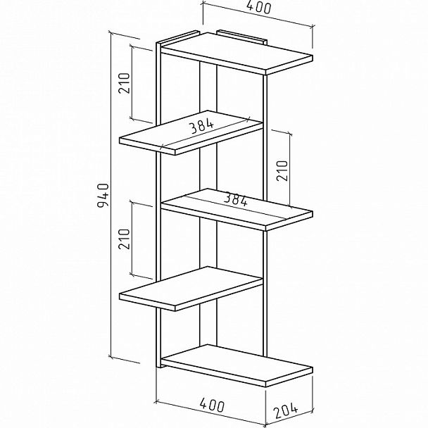Полка навесная Лайт-10 - Вид 2