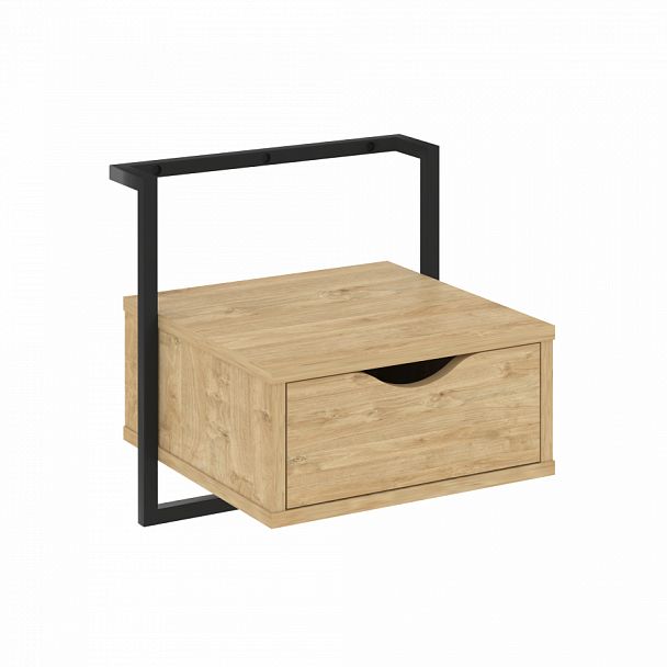 Тумба навесная "Loft" (крепление к стене) VR.L-SY1 Тиквуд Светлый/Черный - Вид 1