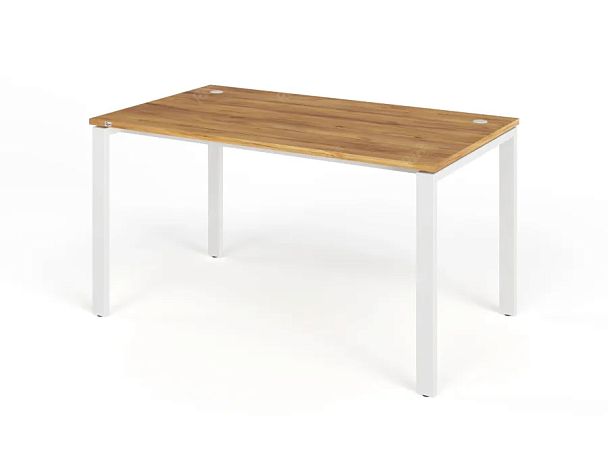 TANDEM RTD065-MK-140-ME Стол прямой на металлокаркасе ун-й 1400х800х750 Таксония медовая/Белый - Вид 1