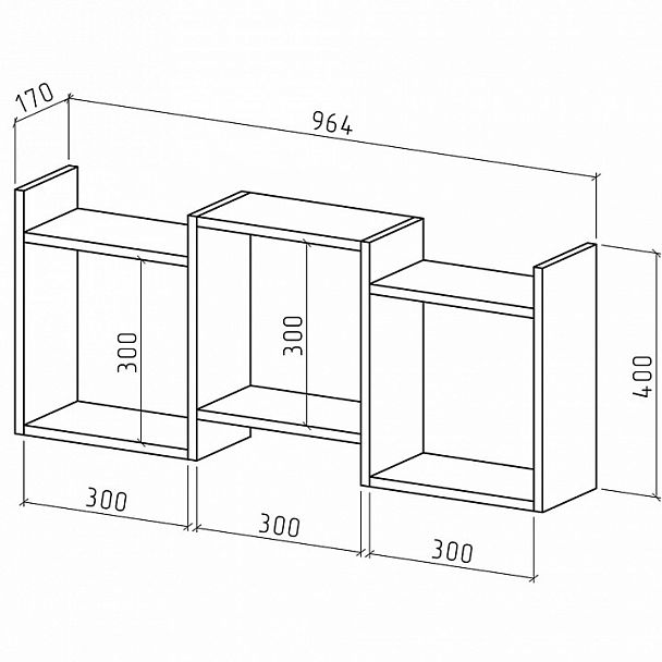 Полка навесная Лайт-32 - Вид 2