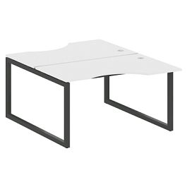 Metal System Quattro Р. ст. криволинейная на О-образном м/к 50БО.РАС-СА-2.2 Белый/Антрацит металл 1400*1835*750 - Фото предпросмотра