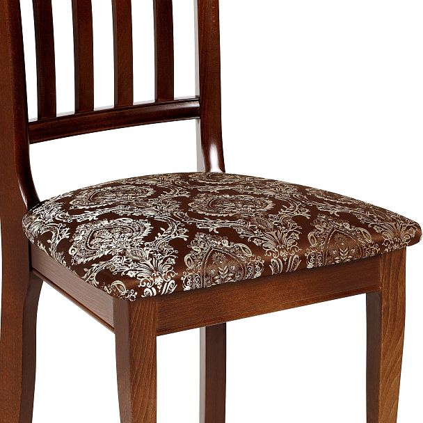 Комплект деревянных стульев с мягким сиденьем Бэль Античный орех/Темно-коричневый жаккард, 4 шт. - Вид 12