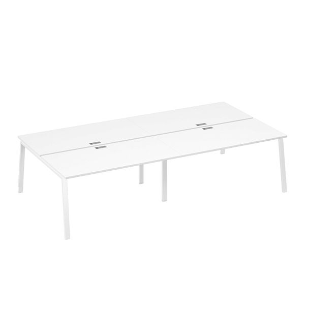 Рабочая станция 4х160 с опорами TRE A4 А4 Б3 178-2 БП белый премиум / металлокаркас белый - Вид 1