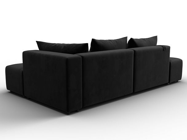 Диван угловой Лига-103 НПБ угол правый Велюр черный - Вид 5