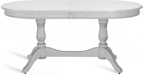 Стол деревянный раздвижной Барэнт 170(220)х90х76 Белый с серебряной патиной - Вид 2