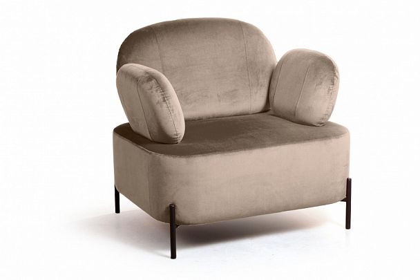 Кресло Dandy, бархат пепельно-бежевый 25 - Вид 1