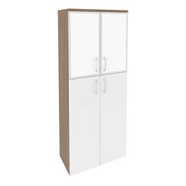 Onix Шкаф высокий широкий O.ST-1.7 R white Дуб аризона/Белый бриллиант/Стекло white 800*420*1977 - Фото предпросмотра