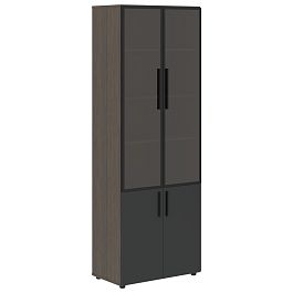 Шкаф высокий широкий VHCS 80.2 Яшма черный/Дуб Сильвер 800х430х2253 VELION - Фото предпросмотра