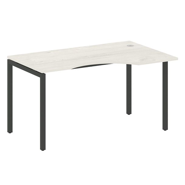 Metal System Quattro Стол криволинейный правый на П-образном м/к 40БП.СА-2 (R) Дуб наварра/Антрацит металл 1400*900*750 - Вид 1