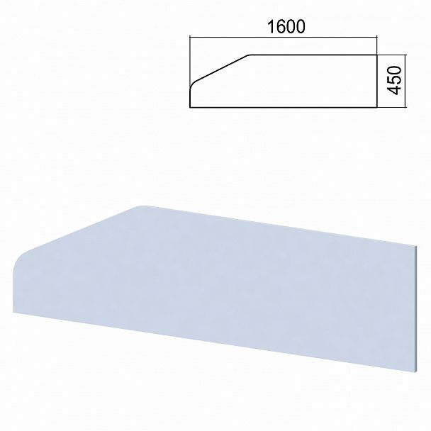 Экран-перегородка к столам "Арго", шириной 1600 мм, серый - Вид 2