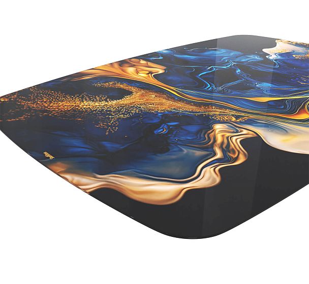 Стол Sheffilton SHT-TU30-2/TT32 118/77 стекло/МДФ черный/синий сапфир - Вид 5