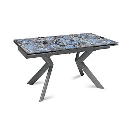 Стол раскладной Bridge (140+40+40), керамика глянцевая Lemurian Blue - Фото предпросмотра