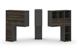 Concept Надставка высокая CN.DNV-010 Дуб Мали/Антрацит/Металл Антрацит 1099*350*1486 - Фото предпросмотра