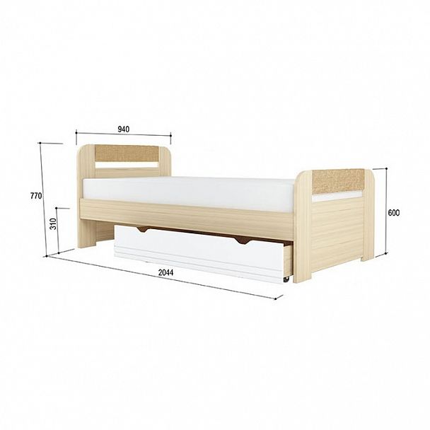 Кровать "Стиль 900.3" Кофе с молоком - Вид 3