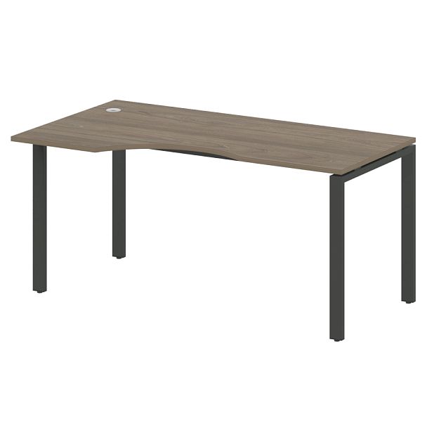 Metal System Стол криволинейный левый на П-образном м/к БП.СА-1 (L) Вяз/Антрацит металл 1600*900*750 - Вид 1