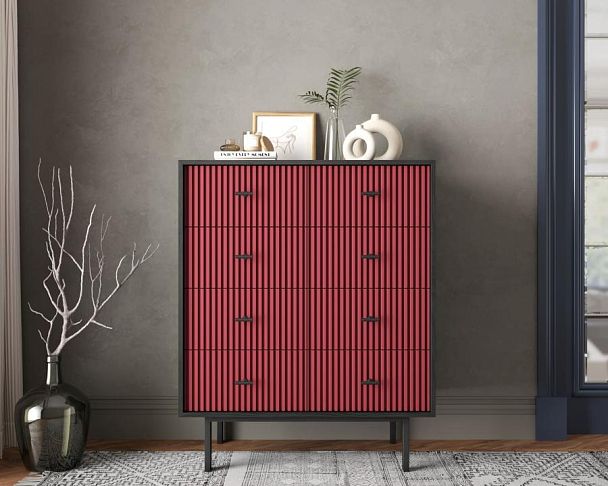 Комод на восемь ящиков Emerson арт EM20/red/L - Вид 4