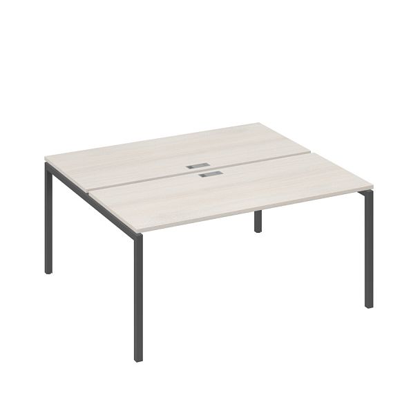 Станция офисная на каркасе DUE (2х160) A4 А4 С2 175 БП дуб / металлокаркас антрацит - Вид 1