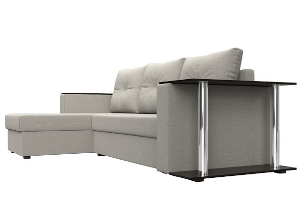 Диван угловой Атланта Лайт левый угол Рогожка бежевый - Вид 3