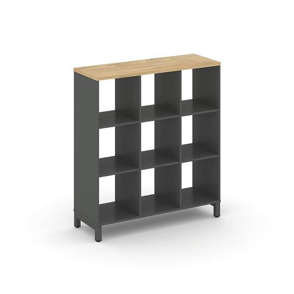 Style Project Каркас стеллажа 3 яр. SN.KS-330 Антрацит/Тиквуд Светлый/Металл Антрацит 1121*400*1248 - Вид 1