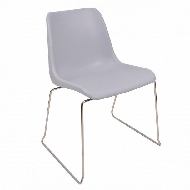 Стул Vicenza (пруток), каркас хром, светло-серый, стопируемый - Вид 1