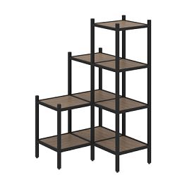 Loft Угловой внутренний стеллаж наборный VR.L-36 Дуб аризона/Чёрный металл 862*862*1458 - Фото предпросмотра