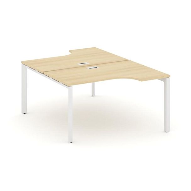 Style Project Next Рабочая станция эргономичная SN-59P.DRPA-021 Акация Лорка/Металл Белый/Белый Заглушка 1380*1632/1992*750 - Вид 1