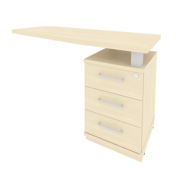 First Тумба приставная с топом правая KTP-2 (R) Клён 1300*500*765 - Вид 1